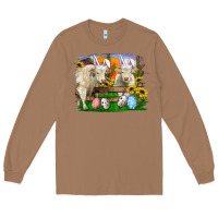 Toasted Coconut Easter Farm Cows Bunny Ears And Eggs Long Sleeve Tee - RanaPortraitStore