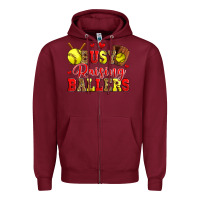 Burgundy busy raising ballers softball Zipper Hoodie - Zillion Design Studio