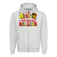 Dove Grey busy raising ballers softball Zipper Hoodie - Zillion Design Studio