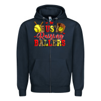Navy busy raising ballers softball Zipper Hoodie - Zillion Design Studio