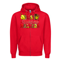 Red busy raising ballers softball Zipper Hoodie - Zillion Design Studio