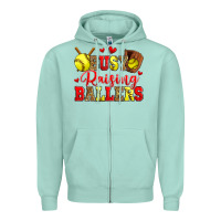 Seafoam busy raising ballers softball Zipper Hoodie - Zillion Design Studio