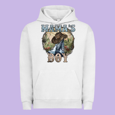 Mamas Boy Western Cowboy Boots Cactus Urban Hoodie Designed By Nancycooperartshop
