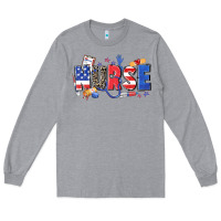 Heather Grey American nurse Long Sleeve Tee - Zillion Design Studio
