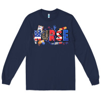 Navy American nurse Long Sleeve Tee - Zillion Design Studio