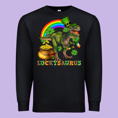 Luckysaurus And St Patricks Premium Sweatshirt Designed By Adodesignshop