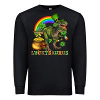 Black luckysaurus and st patricks Premium Sweatshirt - AdoDesignShop