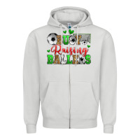 Dove Grey busy raising ballers soccer Zipper Hoodie - Zillion Design Studio
