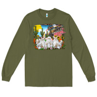 Army Green Easter Farm With Bunnies Long Sleeve Tee - RanaPortraitStore