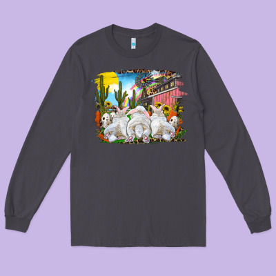 Long Sleeve Tee Easter Farm With Bunnies