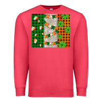 Irish Flag With Shamrocks And Heart Premium Sweatshirt | Teevron