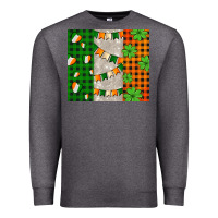 Charcoal Heather irish flag with shamrocks and heart Premium Sweatshirt - AdoDesignShop