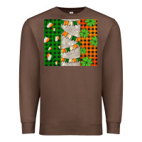 Chestnut irish flag with shamrocks and heart Premium Sweatshirt - AdoDesignShop