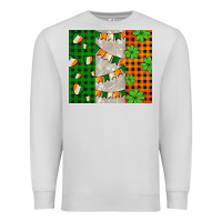 Dove Grey irish flag with shamrocks and heart Premium Sweatshirt - AdoDesignShop