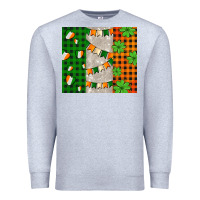 Heather Grey irish flag with shamrocks and heart Premium Sweatshirt - AdoDesignShop