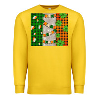 Lemon irish flag with shamrocks and heart Premium Sweatshirt - AdoDesignShop