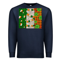 Navy irish flag with shamrocks and heart Premium Sweatshirt - AdoDesignShop