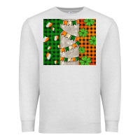 Oatmeal Heather irish flag with shamrocks and heart Premium Sweatshirt - AdoDesignShop
