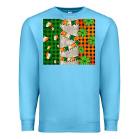 Ocean Blue irish flag with shamrocks and heart Premium Sweatshirt - AdoDesignShop