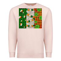 Pale Pink irish flag with shamrocks and heart Premium Sweatshirt - AdoDesignShop