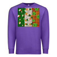 Purple irish flag with shamrocks and heart Premium Sweatshirt - AdoDesignShop