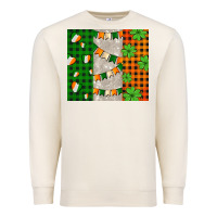 Sandshell irish flag with shamrocks and heart Premium Sweatshirt - AdoDesignShop