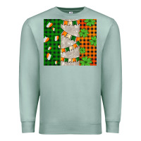 Seafoam irish flag with shamrocks and heart Premium Sweatshirt - AdoDesignShop