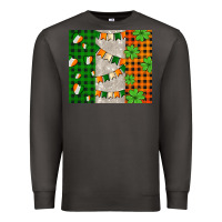 Smoke irish flag with shamrocks and heart Premium Sweatshirt - AdoDesignShop