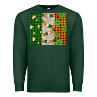 Sports Green irish flag with shamrocks and heart Premium Sweatshirt - AdoDesignShop