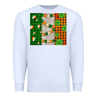White irish flag with shamrocks and heart Premium Sweatshirt - AdoDesignShop