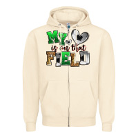 Sandshell my heart is on that field soccer Zipper Hoodie - Zillion Design Studio
