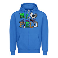 True Royal my heart is on that field soccer Zipper Hoodie - Zillion Design Studio