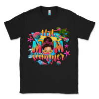 Black hot mom summer with messy bun Classic Tee - texasbilliewilder