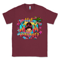 Burgundy hot mom summer with messy bun Classic Tee - texasbilliewilder