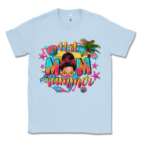 Dusty Blue hot mom summer with messy bun Classic Tee - texasbilliewilder