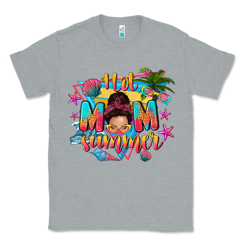 Hot Mom Summer With Messy Bun Classic Tee by texasbilliewilder | Teevron