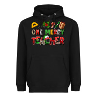 Black one merry teacher Heavyweight Hoodie - AdoDesignShop