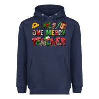 Navy one merry teacher Heavyweight Hoodie - AdoDesignShop