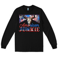 Black American junkie Long Sleeve Tee - Zillion Design Studio