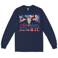Navy American junkie Long Sleeve Tee - Zillion Design Studio