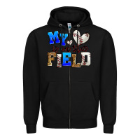 Black my heart is on that field baseball Zipper Hoodie - Zillion Design Studio