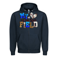 Navy my heart is on that field baseball Zipper Hoodie - Zillion Design Studio