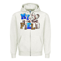 Oatmeal Heather my heart is on that field baseball Zipper Hoodie - Zillion Design Studio