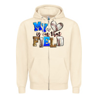 Sandshell my heart is on that field baseball Zipper Hoodie - Zillion Design Studio
