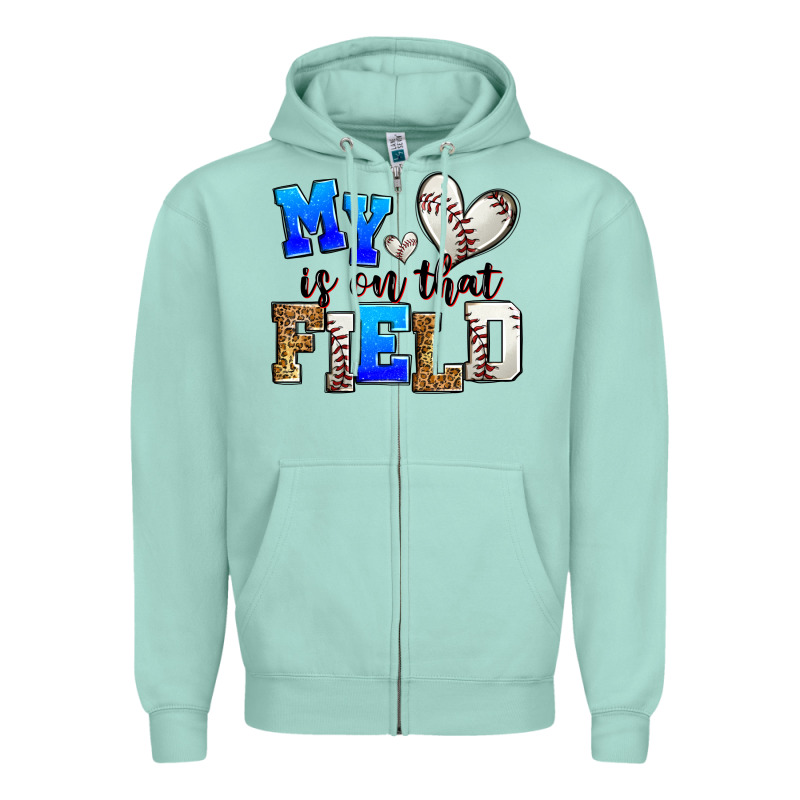 My Heart Is On That Field Baseball Zipper Hoodie by Zillion Design Studio | Teevron