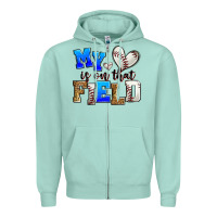 Seafoam my heart is on that field baseball Zipper Hoodie - Zillion Design Studio