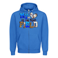 True Royal my heart is on that field baseball Zipper Hoodie - Zillion Design Studio