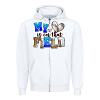 White my heart is on that field baseball Zipper Hoodie - Zillion Design Studio