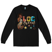 Black afro woman loc queen Long Sleeve Tee - texasbilliewilder
