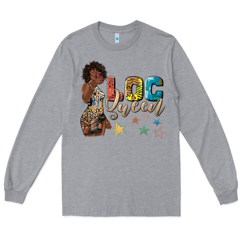 Afro Woman Loc Queen Long Sleeve Tee by texasbilliewilder | Teevron